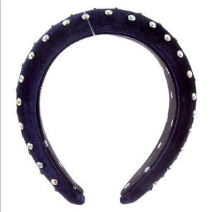 Lele Sadoughi Blue Velvet Crystal Headband